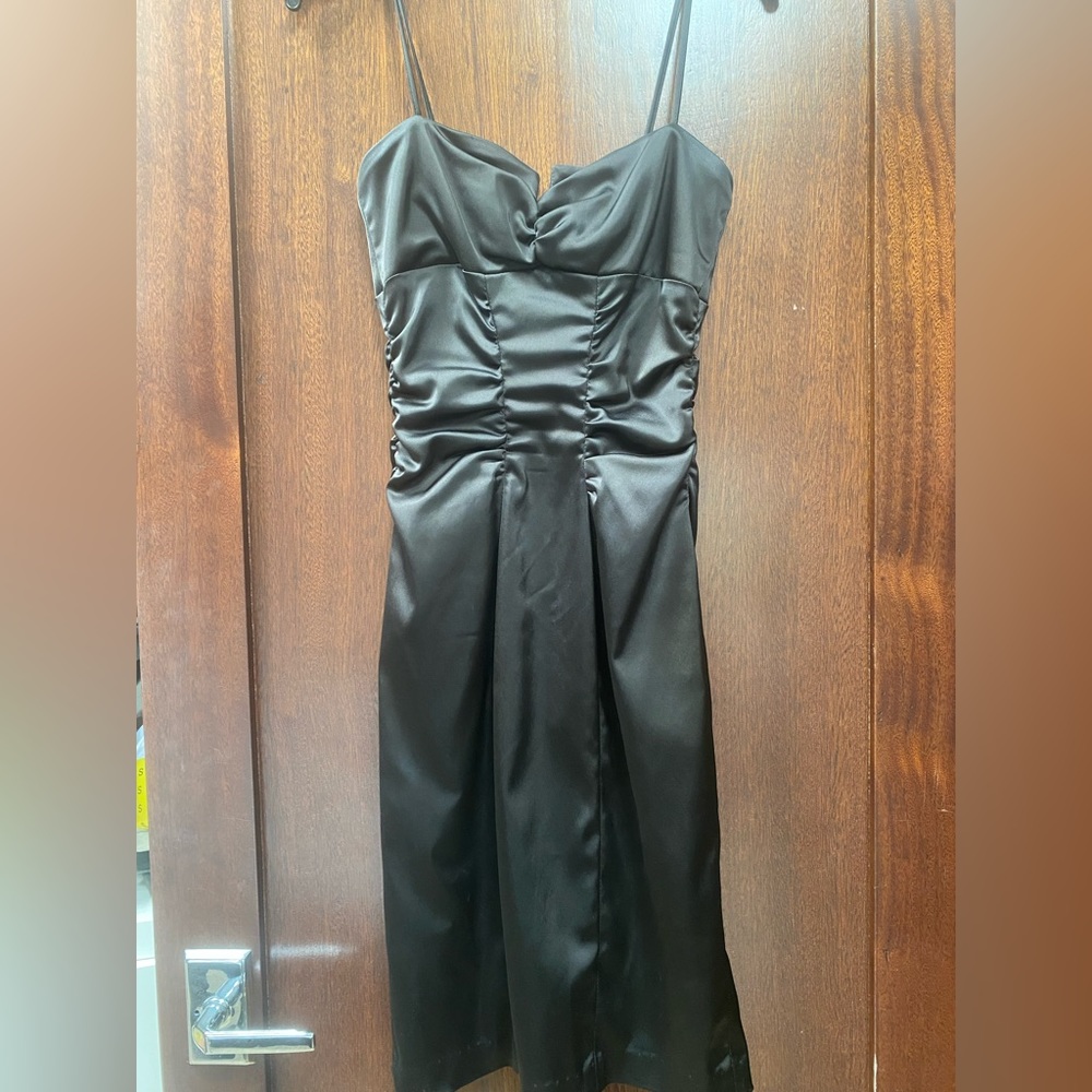 Black satin dress